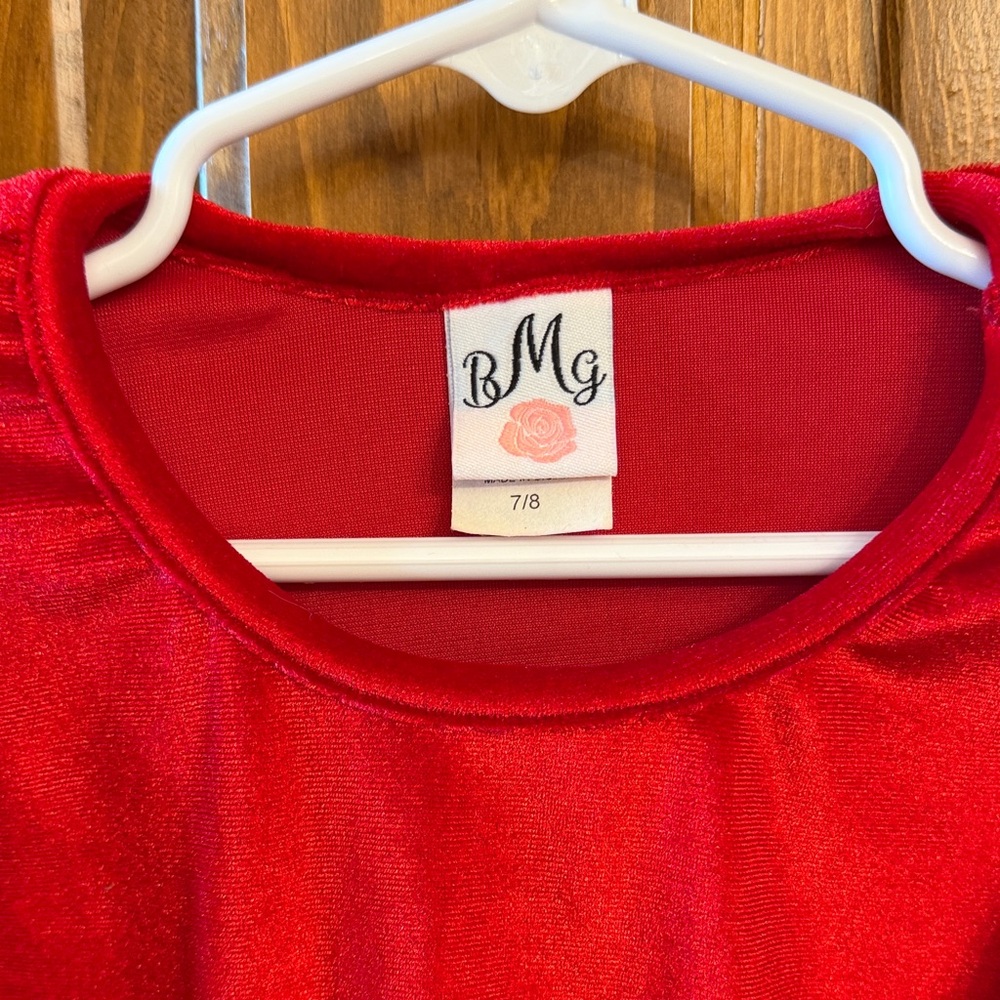 Holiday Red and White Kids Dress - Picture 2 of 3